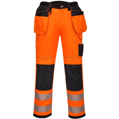 Portwest PW306 PW3 Hi-Vis Stretch Holster Trouser (Hi Vis Orange / Black)