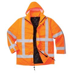 Portwest R460 RWS Hi-Vis Winter Traffic Jacket - Waterproof, Warm (Orange)