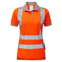 Pulsar PR701 Ladies Rail Spec Short Sleeve Polo Shirt (High Vis Orange)