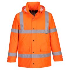 Portwest S460 Hi-Vis Winter Traffic Jacket  - Waterproof, Warm, Rail Spec (Orange)