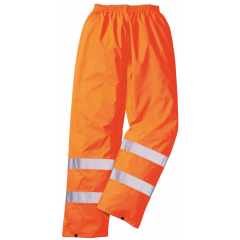 Portwest S480 Hi-Vis Traffic Trousers - Waterproof, Rail Spec (Orange)