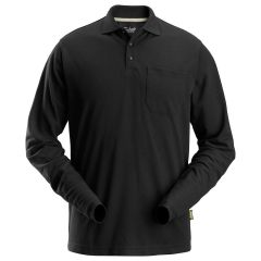 Snickers 2608 Long Sleeve Pique Polo Shirt (Black)