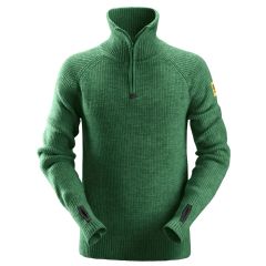 Snickers 2905 AllroundWork Zip Neck Wool Sweater (Forest Green)