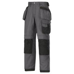 Snickers 3214 Canvas+ Craftsmen Holster Pocket Trousers (Steel GreyBlack)