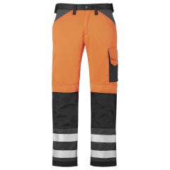 Snickers 3333 High-Vis Trousers, Class 2 (High Vis Orange / Muted Black)