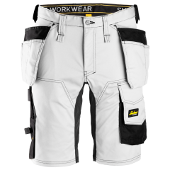 Snickers 6141 AllroundWork Stretch Shorts Holster Pockets (White/Black)