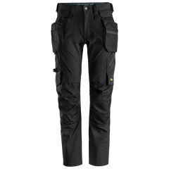 Snickers 6208 LiteWork Trousers+ Detachable Holster Pockets (Black/Black)