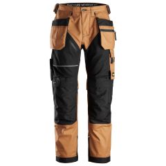 Snickers 6214 RuffWork Canvas+ Heavy Duty Work Trousers+ Holster Pockets (Brown/Black)
