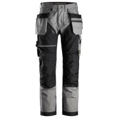 Snickers 6214 RuffWork Canvas+ Heavy Duty Work Trousers+ Holster Pockets (Grey/Black)