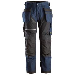 Snickers 6214 RuffWork Canvas+ Heavy Duty Work Trousers+ Holster Pockets (Navy/Black)