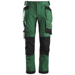 Snickers 6241 AllroundWork Stretch Work Trousers with Holster Pockets (Forest Green/Black)