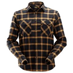 Snickers 8516 AllroundWork Flannel Checked Long Sleeve Shirt (Black/Brown)