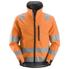 Snickers 1230 AllroundWork High-Vis Softshell Jacket Class 3 (Hi Vis Orange / Steel Grey)