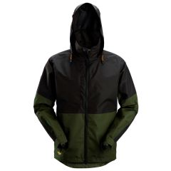 Snickers 1304 AllroundWork Waterproof Shell Jacket (Khaki Green / Black)