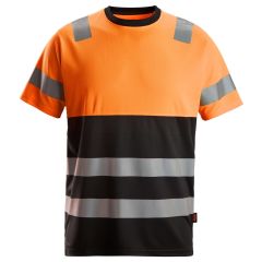Snickers 2535 High-Vis Class 1 T-Shirt (Black / Orange)
