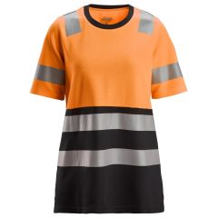 Snickers 2573 High-Vis Class 1 Womens T-Shirt (Orange / Black)