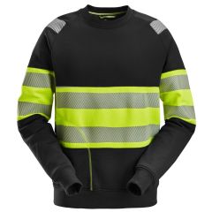 Snickers 2830 High-Vis Class 1 Sweatshirt (Black / Hi Vis Yellow)