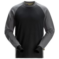 Snickers 2840 Two-Coloured Sweatshirt (Black / Steel Grey)