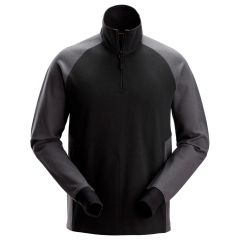 Snickers 2841 Two-Coloured Half-Zip Sweatshirt (Black / Steel Grey)