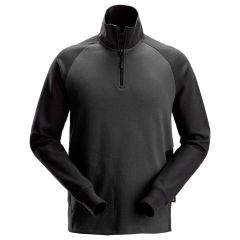 Snickers 2841 Two-Coloured Half-Zip Sweatshirt (Steel Grey / Black)