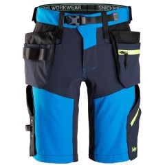 Snickers 6140 FlexiWork Softshell Stretch Shorts+ Holster Pockets (True Blue / Navy)