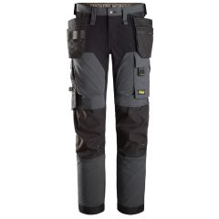 Snickers 6275 AllroundWork 4-way Stretch Trousers Holster Pockets (Steel Grey / Black)
