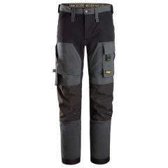 Snickers 6375 AllroundWork 4-way Stretch Trousers Without Holster Pockets (Steel Grey / Black)