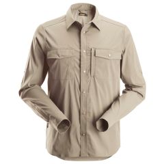 Snickers 8521 LiteWork Wicking Long Sleeve Shirt (Khaki Beige)
