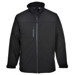 Portwest TK50 Softshell Jacket (3L) - Water Resistant, Windproof, Stretch (Black)