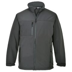 Portwest TK50 Softshell Jacket (3L) - Water Resistant, Windproof, Stretch (Charcoal Grey)