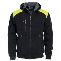 Tranemo 6207 Hooded Jacket - Fleece Lined (Black/High Vis Yellow)