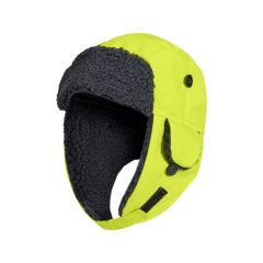 Tranemo 9048 Winter Cap - Quilted Lining, Fibre Fur (High Vis Yellow)