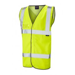 Leo Workwear VELATOR ISO 20471 Class 2 Mesh Back Waistcoat - Hi Vis Yellow