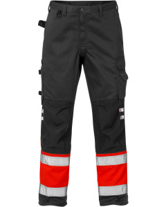 Fristads High Vis Trousers Class 1 2032 PLU (100979) (Hi-Vis Red/Black)