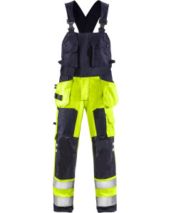 Fristads Flamestat High Vis Bib'N'Brace CL 2 1075 ATHS - Multinorm (Hi Vis Yellow/Navy)