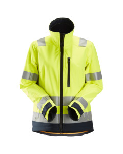 Snickers 1237 AllroundWork Women's Hi-Vis Softshell Jacket (Hi-Vis Yellow/Navy)