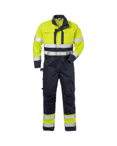 Fristads Flame High Vis Coverall  CL 3 - 8084 FLAM (Hi-Vis Yellow/Navy)