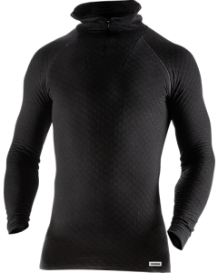 Fristads Half Zip Long Sleeve T-Shirt - 742 PC (Black)