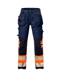 Fristads High Vis Craftsman Stretch Trousers CL 1 - 2706 PLU (Hi-Vis Orange/Navy)