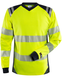 Fristads Flamestat High Vis Long Sleeve T-Shirt Woman CL 3 - 7357 TFL (Hi-Vis Yellow/Navy)
