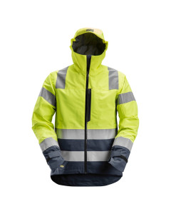 Snickers 1330 AllroundWork High-Vis Waterproof Shell Jacket Class 3 (Hi Vis Yellow / Navy)
