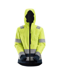 Snickers 1347 AllroundWork Women's Hi-Vis Waterproof Jacket Class 2/3 (Hi-Vis Yellow/Navy)