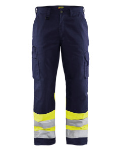 Blaklader 1564 High Visibility Trouser - Water Repellent (Navy Blue/Yellow)