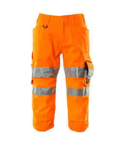 Mascot 17549 3/4 Length Trousers with Kneepad Pockets - Unisex - Hi-Vis Orange