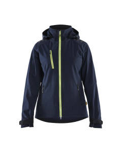 Blaklader 4719 Women's Softshell Jacket - Dark Navy Blue/Hi-Vis Yellow