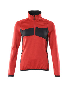 MASCOT 18053 Accelerate Fleece Jumper With Half Zip - Womens - Traffic Red/Black