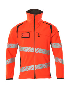 MASCOT 19002 Accelerate Safe Softshell Jacket - Mens - Hi-Vis Red/Dark Anthracite