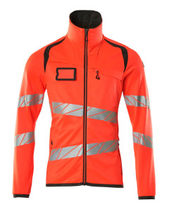 MASCOT 19103 Accelerate Safe Fleece Jumper With Zipper - Mens - Hi-Vis Red/Dark Anthracite