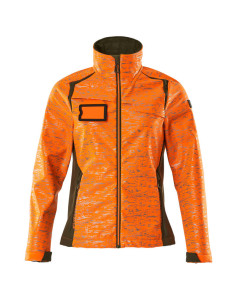 MASCOT 19212 Accelerate Safe Softshell Jacket - Womens - Hi-Vis Orange/Moss Green