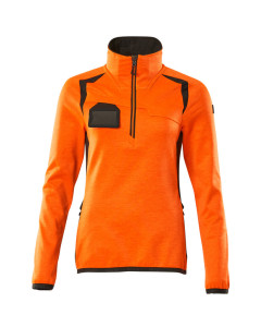 MASCOT 19353 Accelerate Safe Fleece Jumper With Half Zip - Womens - Hi-Vis Orange/Dark Anthracite